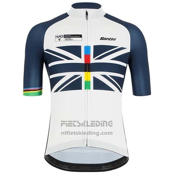 2019 Fietskleding USA Wit Donker Blauw Korte Mouwen en Koersbroek